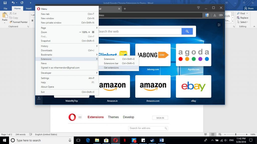 opera browser extensions