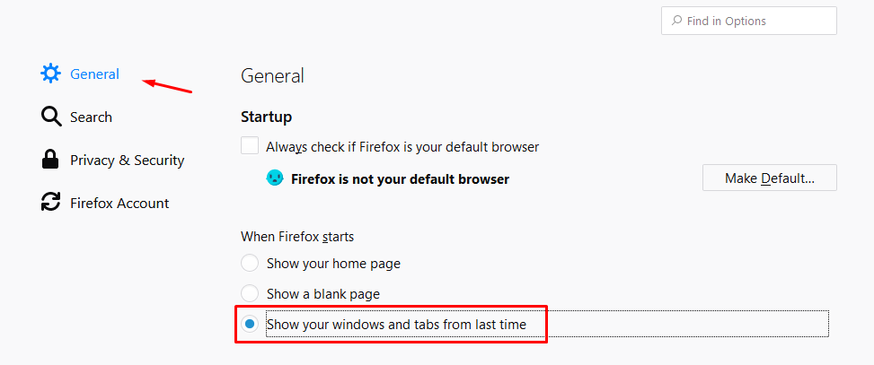 restore previously opened tabs
