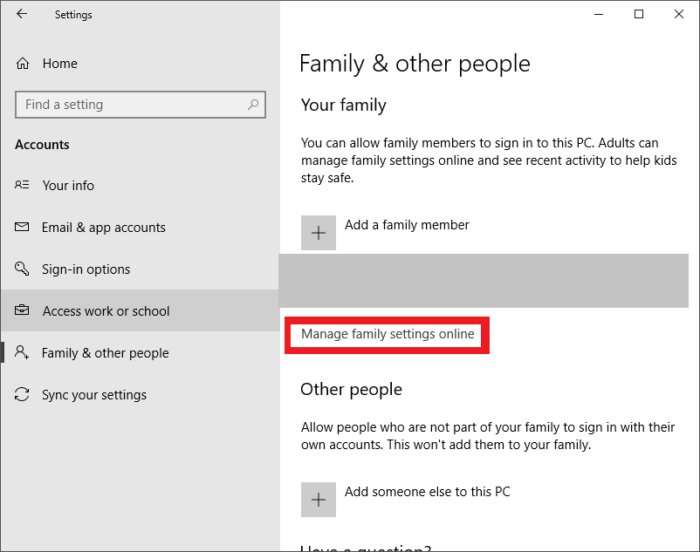Manage Family Settings Online - Missing Incognito Mode in Google Chrome